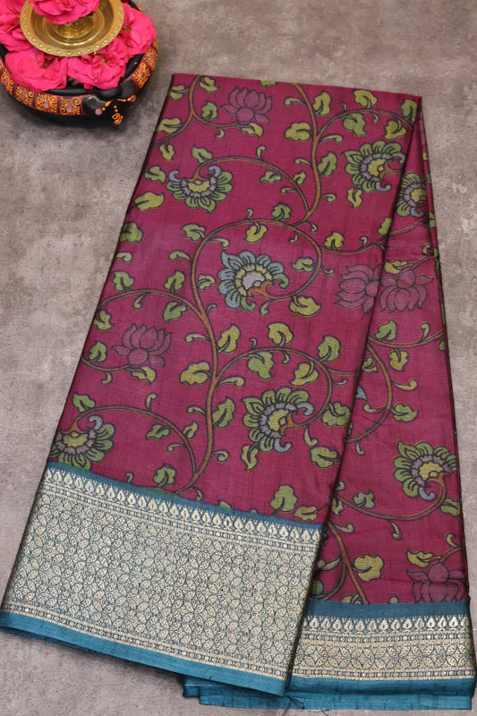 Dola Silk Saree Vine motif-Purple