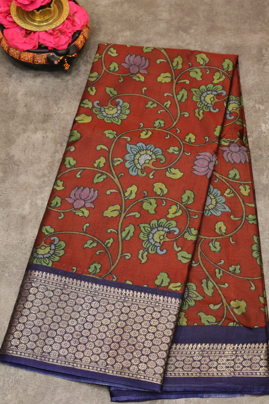 Dola Silk Saree Vine motif-Maroon