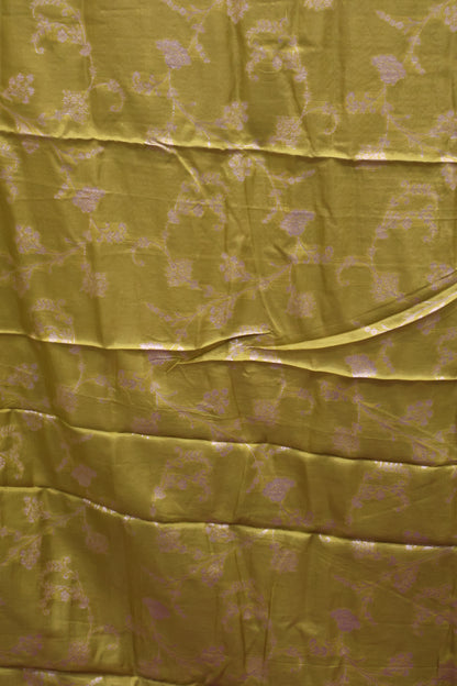 Semi Mysore Silk Saree-Leaf Buta-Purple