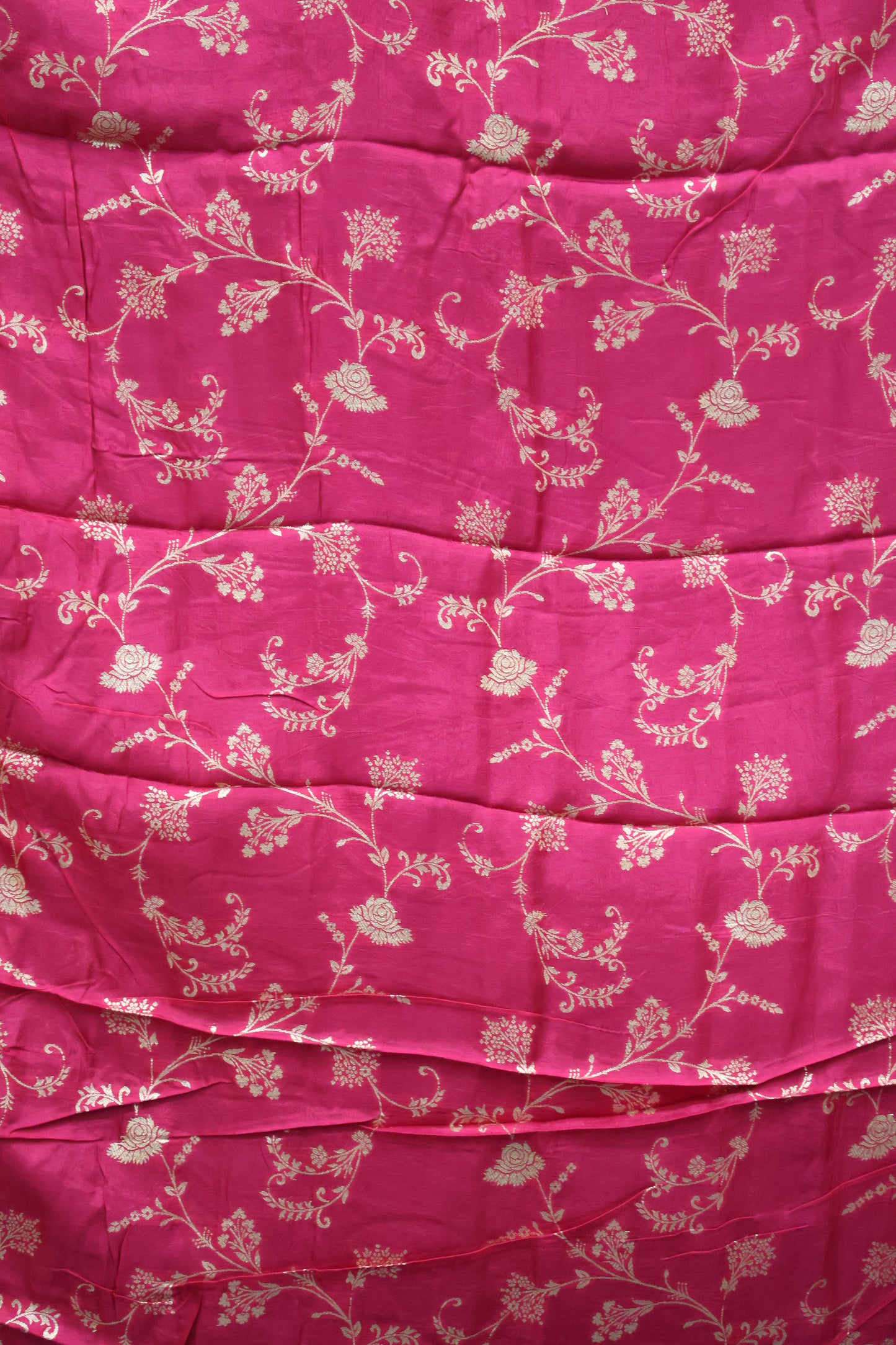 Semi Mysore Silk Saree-Leaf Buta-Blue