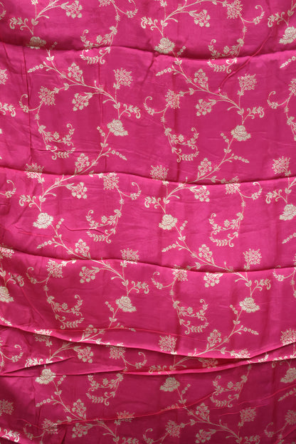 Semi Mysore Silk Saree-Leaf Buta-Blue