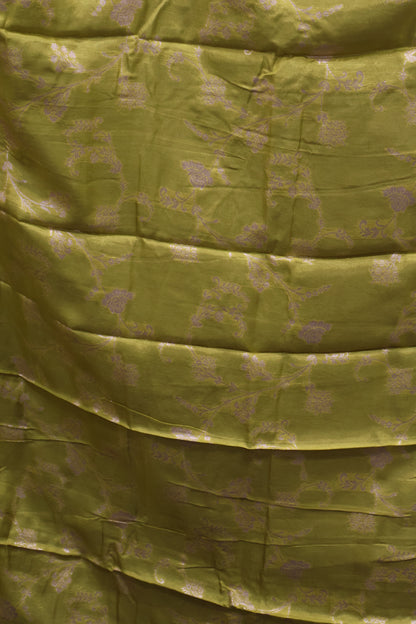 Semi Mysore Silk Saree-Leaf Buta-Dark Purple