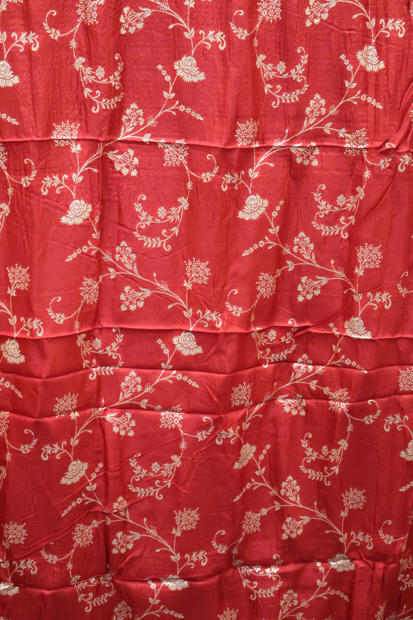 Semi Mysore Silk Saree-Leaf Buta-Black