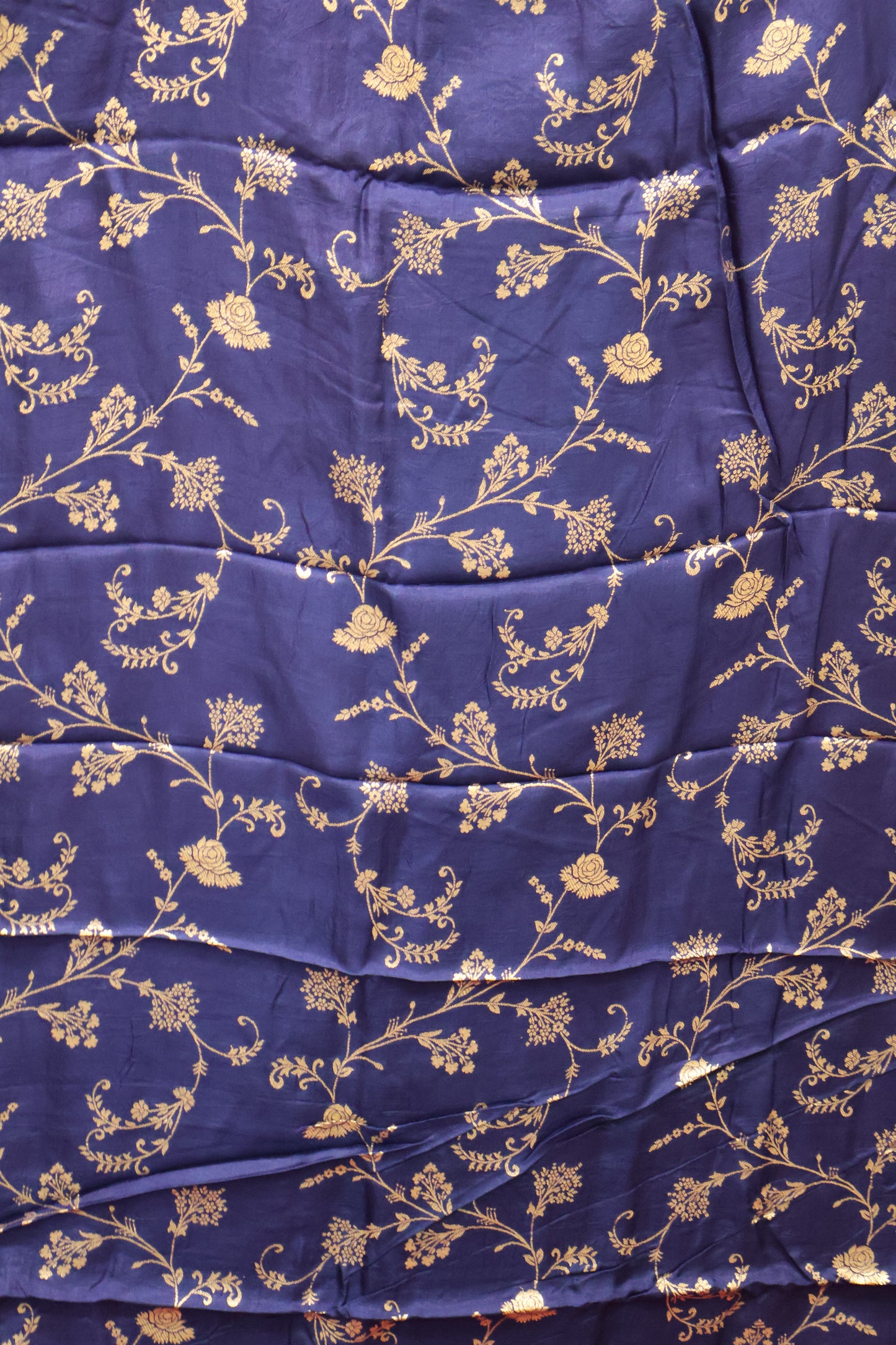 Semi Mysore Silk Saree-Leaf Buta-Rani Pink