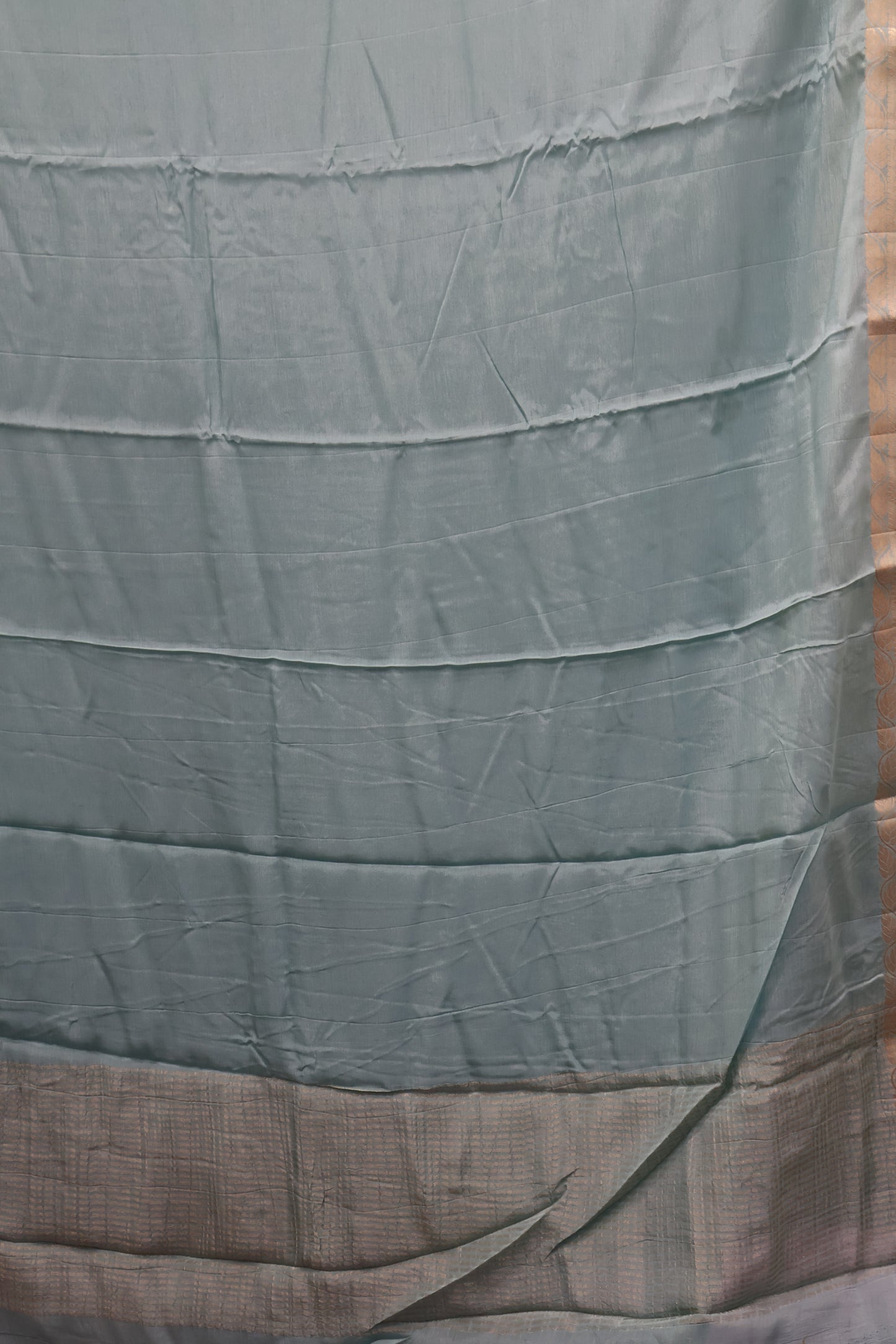 Semi Mysore Silk Saree-Leaf Buta-Baby Blue