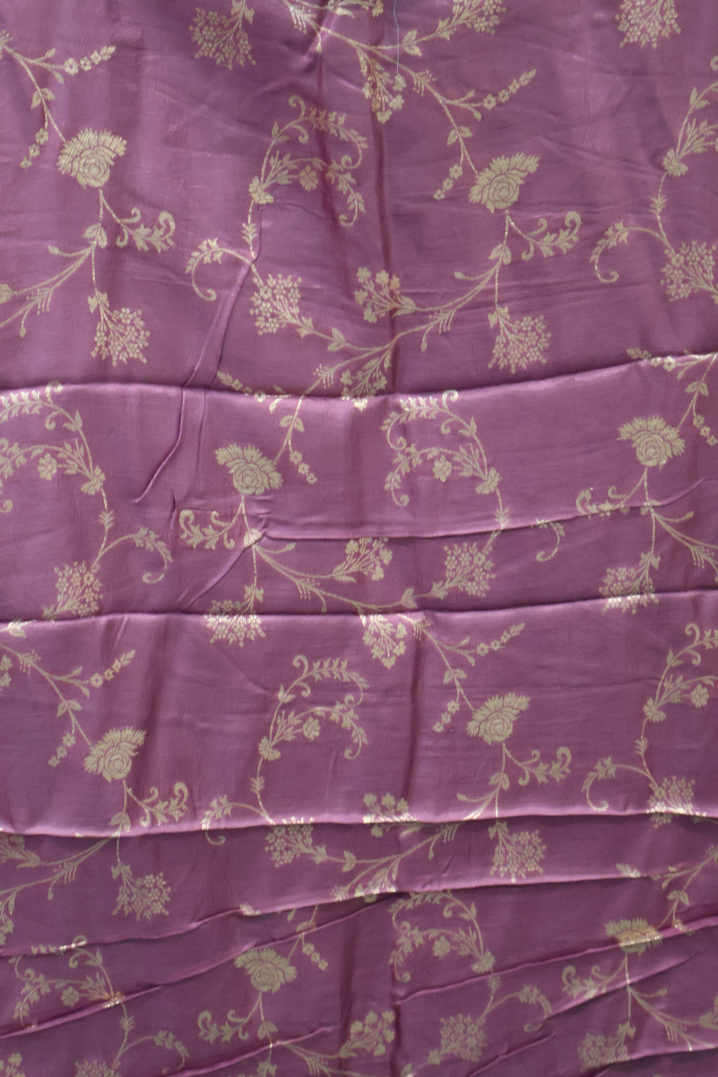 Semi Mysore Silk Saree-Leaf Buta-Baby Blue