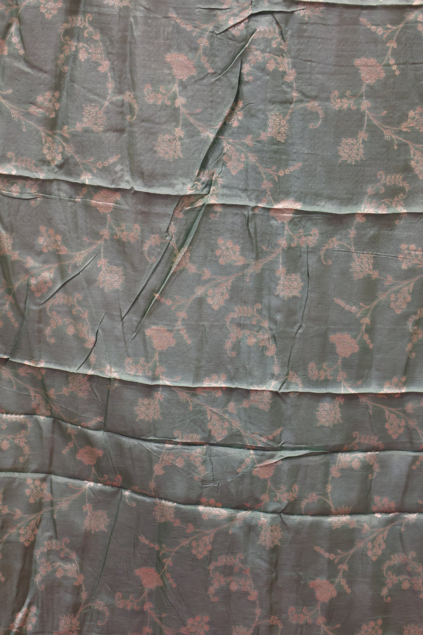 Semi Mysore Silk Saree-Leaf Buta-Pink