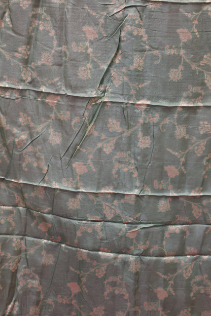 Semi Mysore Silk Saree-Leaf Buta-Pink