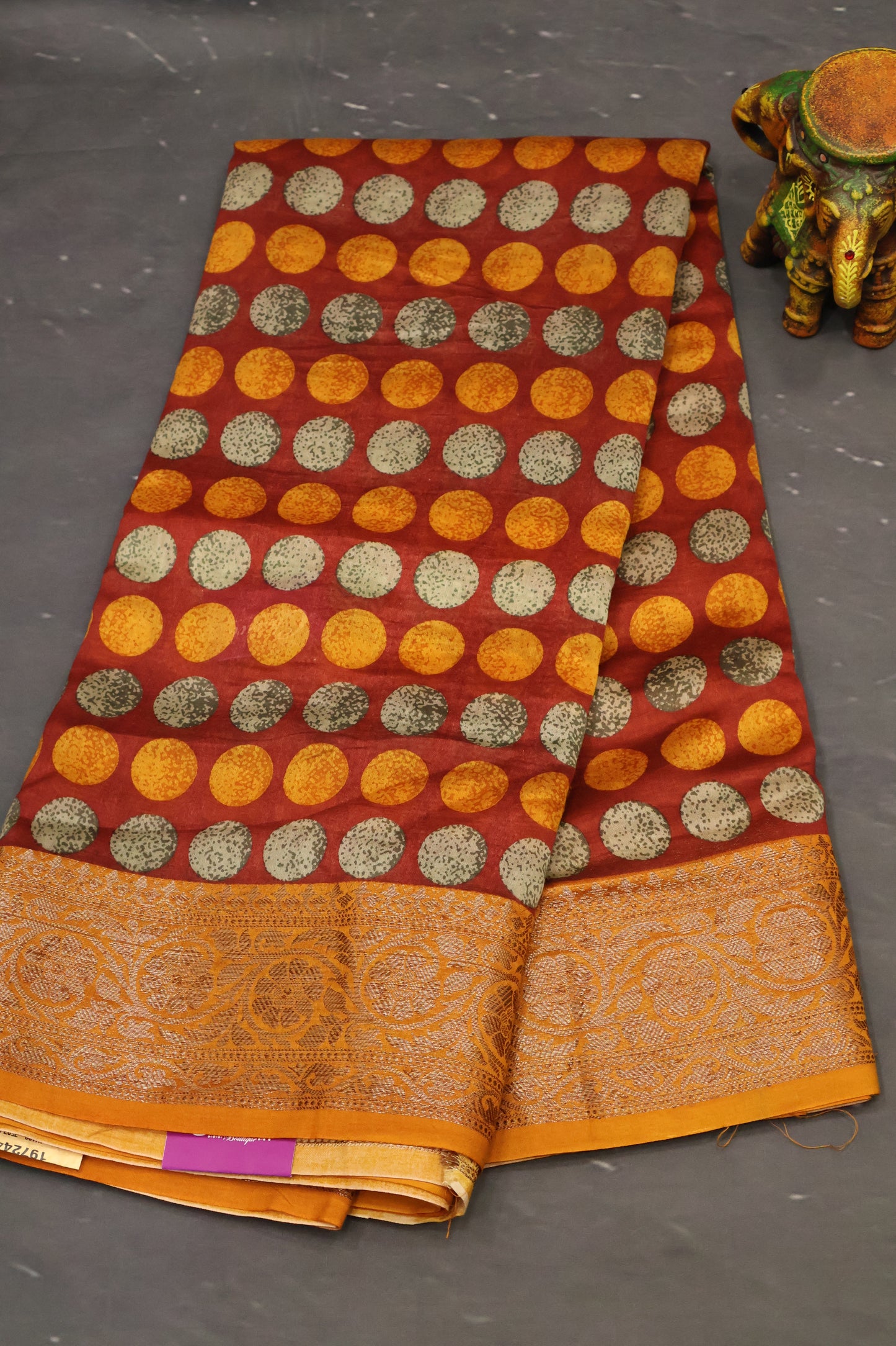 Chanderi Saree-Lite Maroon