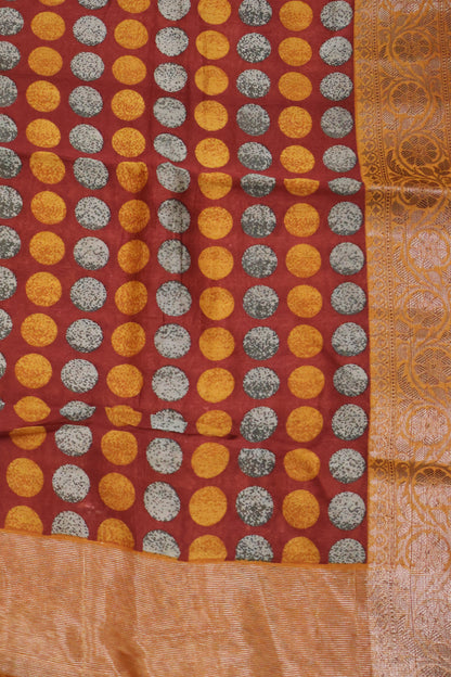 Chanderi Saree-Lite Maroon