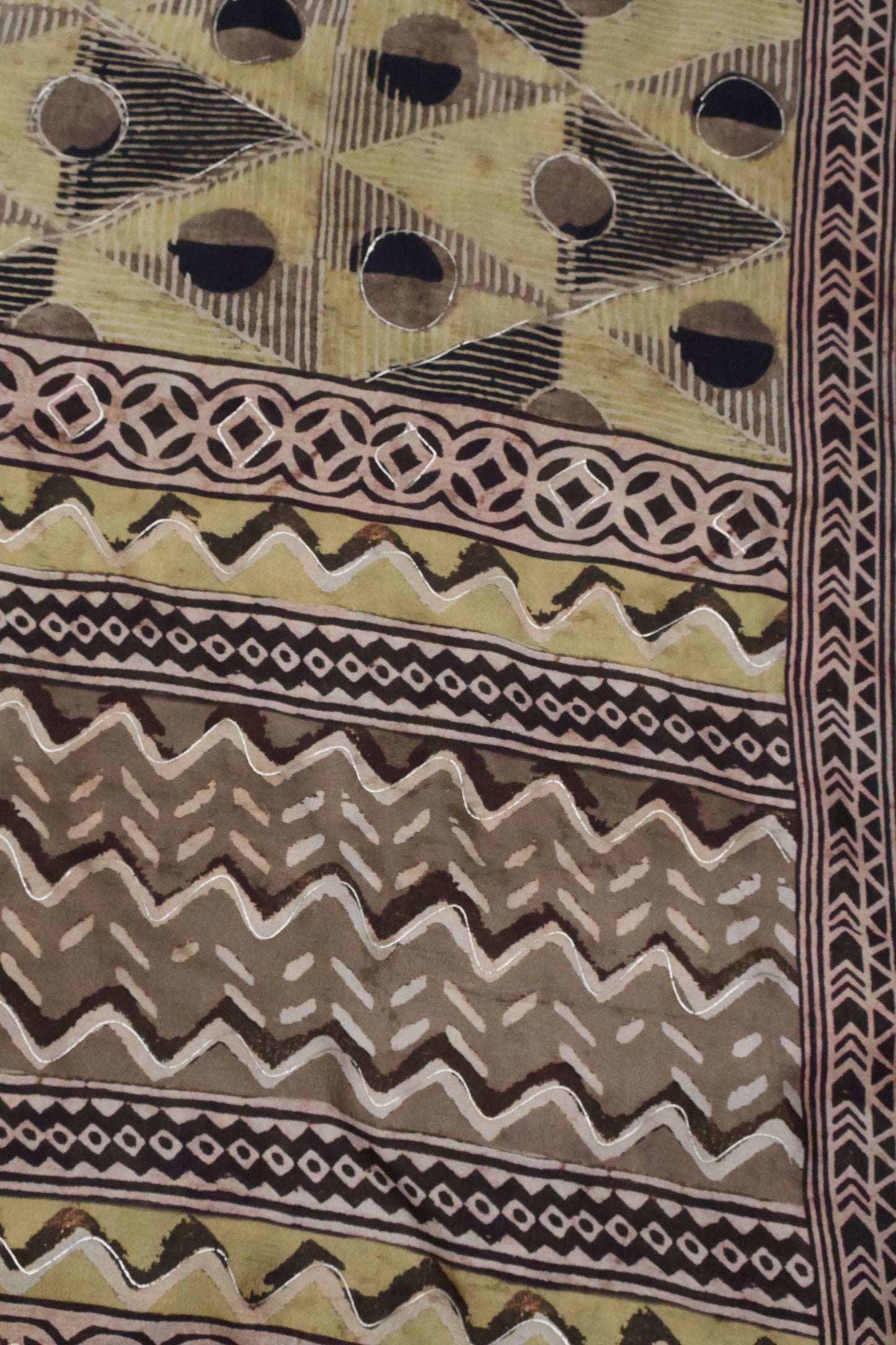 Semi Tussar Soft Saree - Beige Body Geomatric