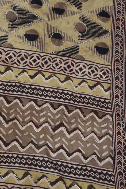 Semi Tussar Soft Saree - Beige Body Geomatric