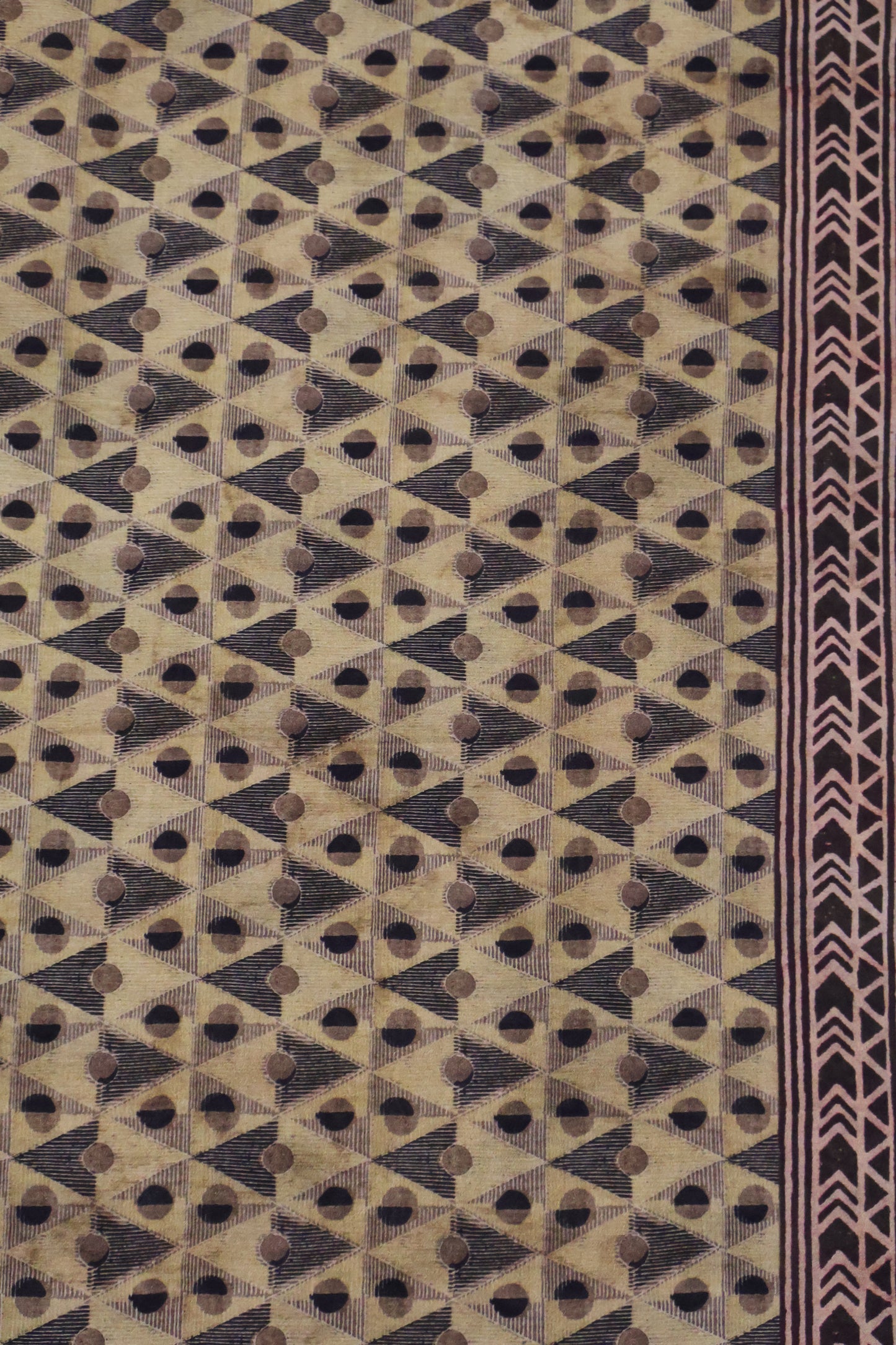 Semi Tussar Soft Saree - Beige Body Geomatric