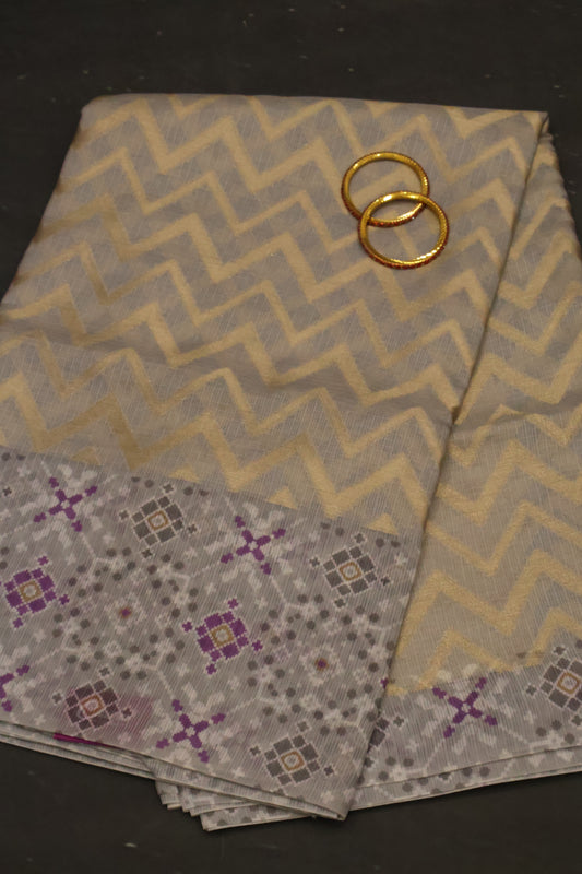 Silk Kota saree- Grey Kolam