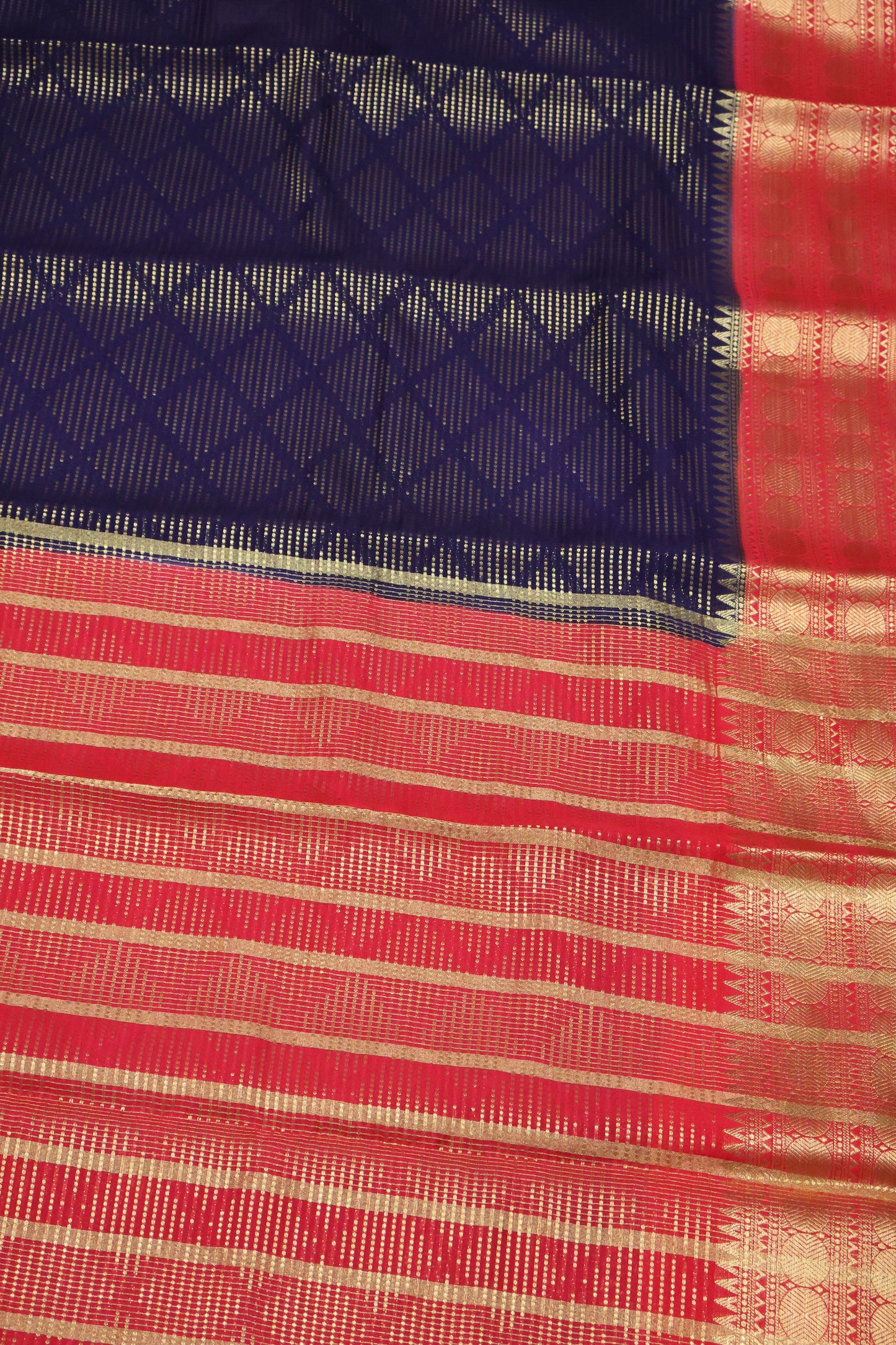 Banarasi Georgette Saree - Navy Blue