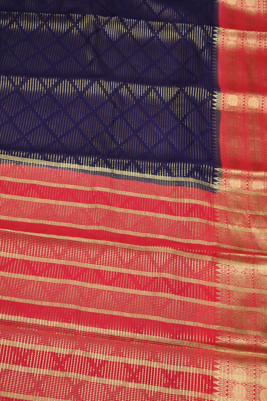 Banarasi Georgette Saree - Navy Blue