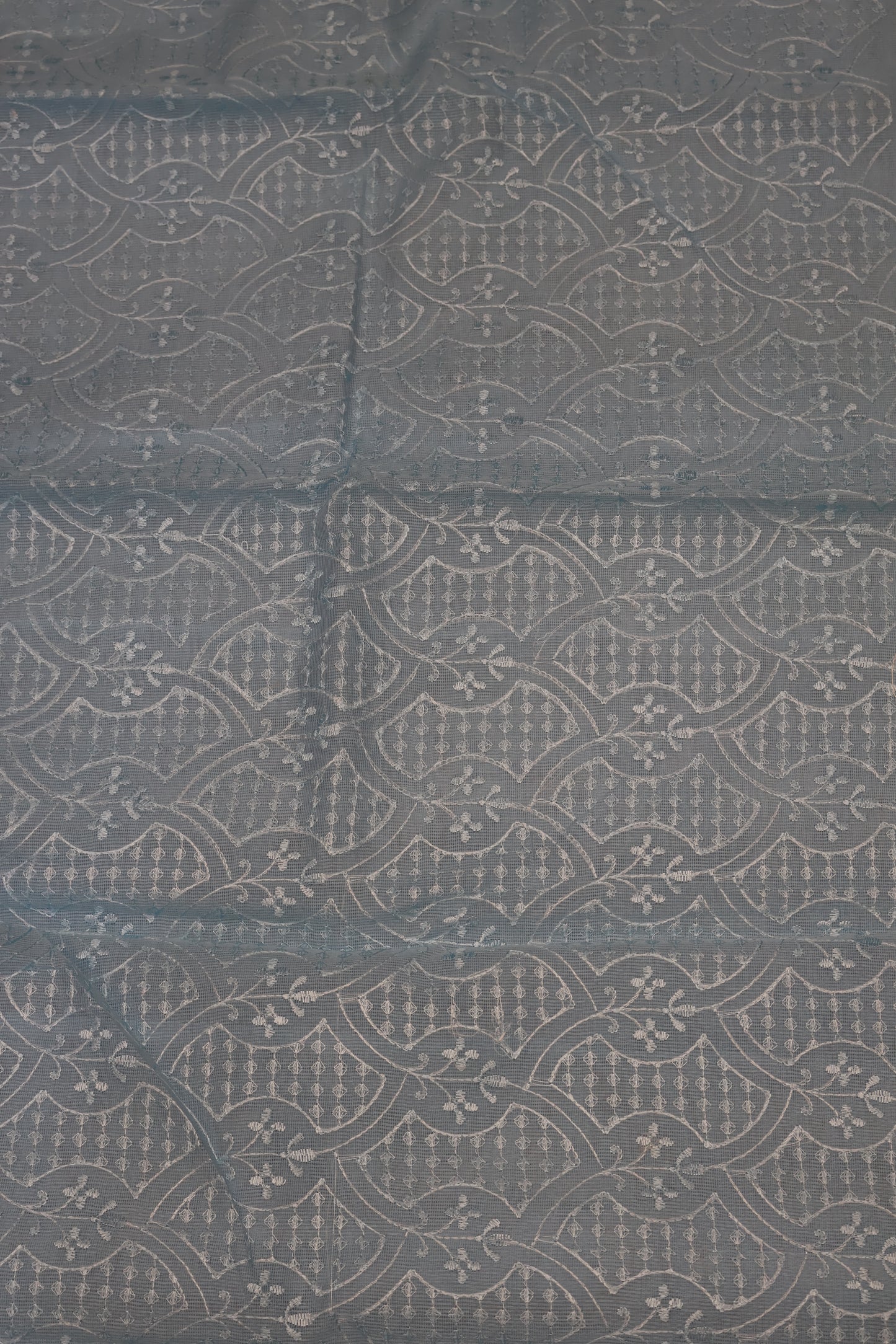 Tissue Kota Saree - Embroidery-Sky blue