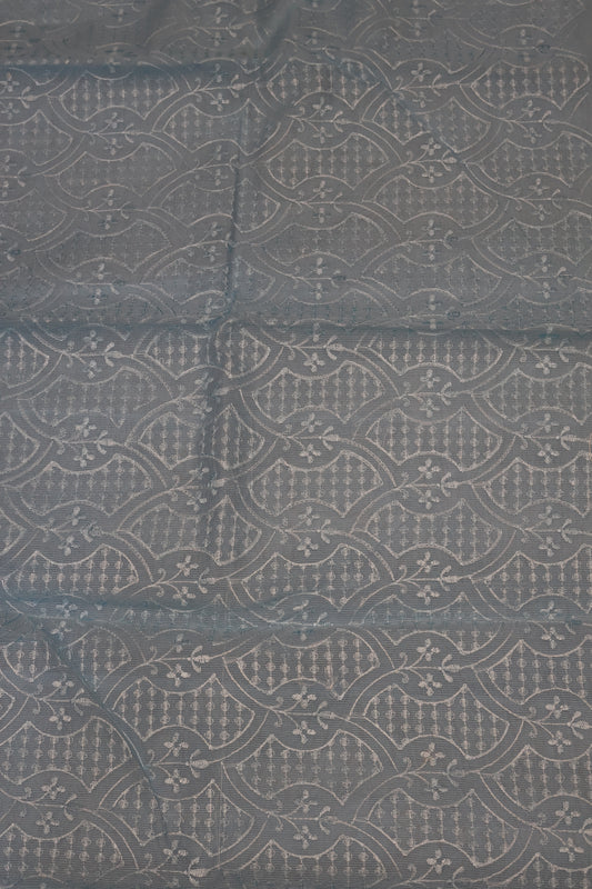 Tissue Kota Saree - Embroidery-Sky blue