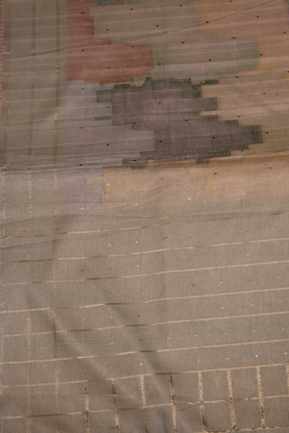 Semi Tussar Saree -Mini Diamond-Light Green