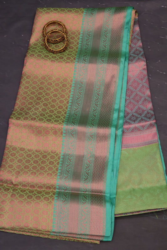 Banarasi Silk Saree -Green Dual Tone