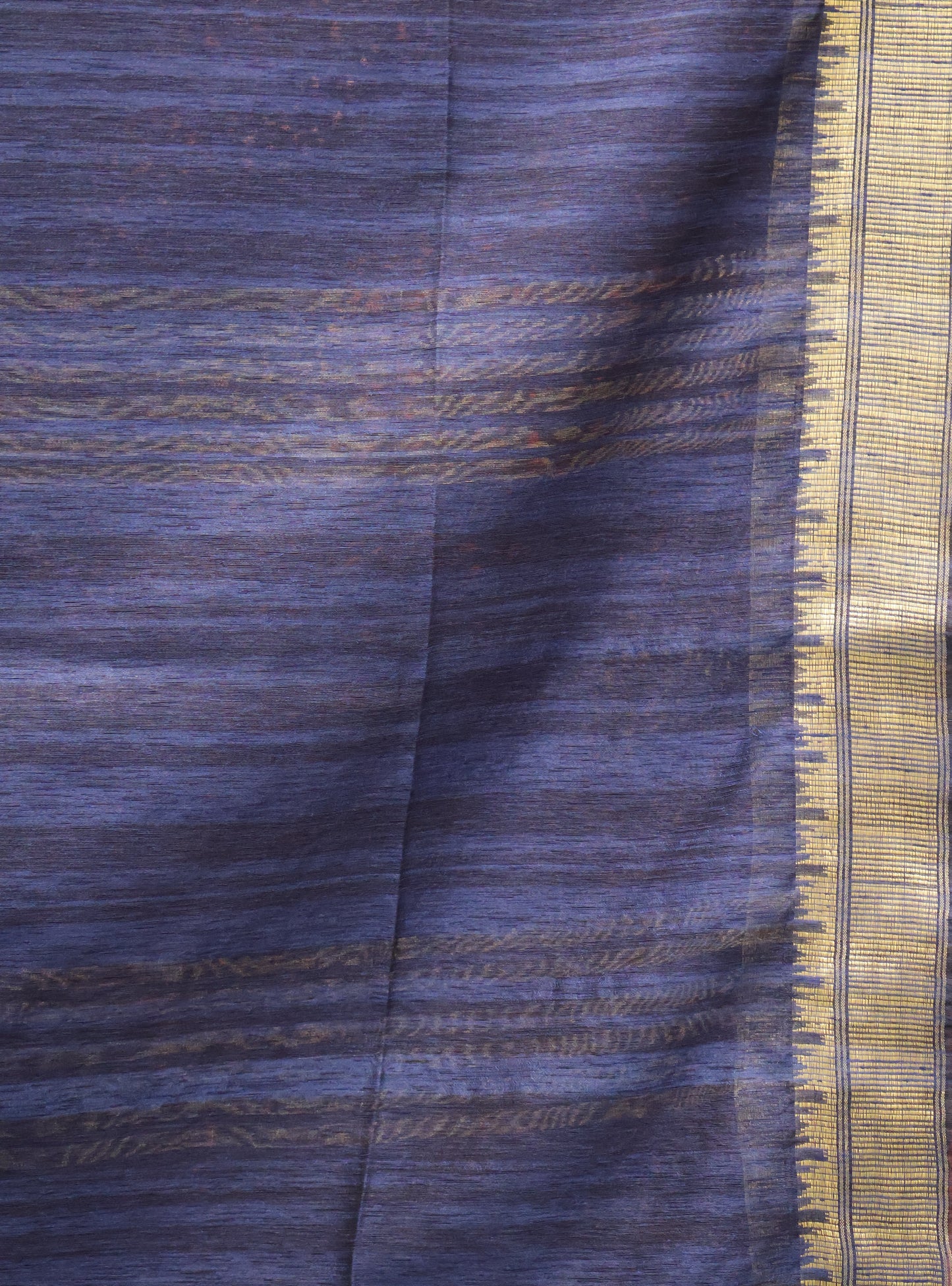 Bhagalpur Tussar Saree-Navy Blue