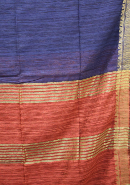 Bhagalpur Tussar Saree-Blue