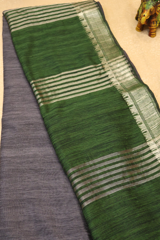 Bhagalpur Tussar Saree-Grey