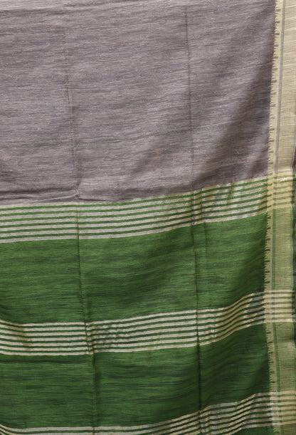 Bhagalpur Tussar Saree-Grey
