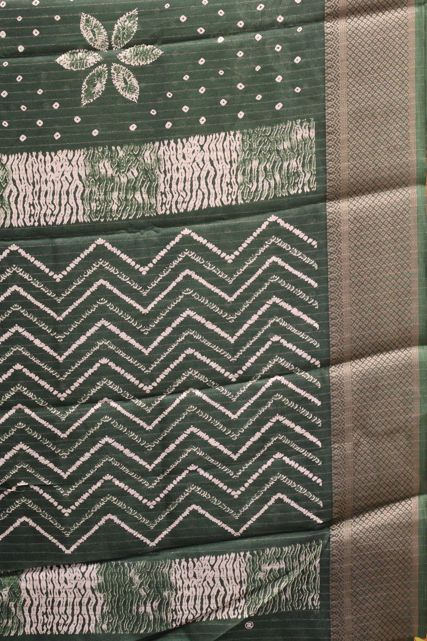 Dola Silk Saree Zari Lines-Green