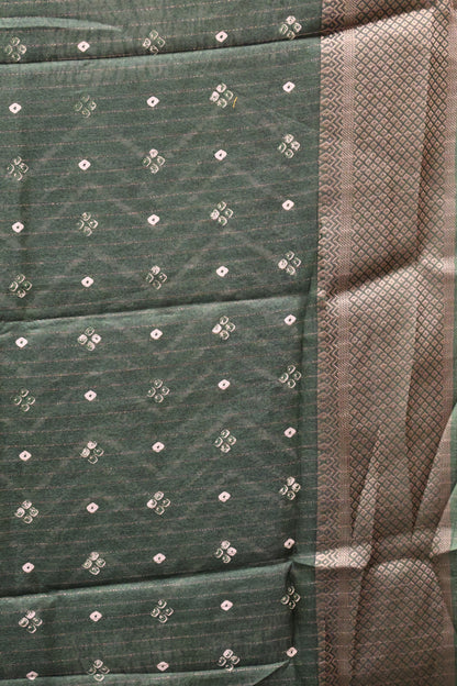 Dola Silk Saree Zari Lines-Green