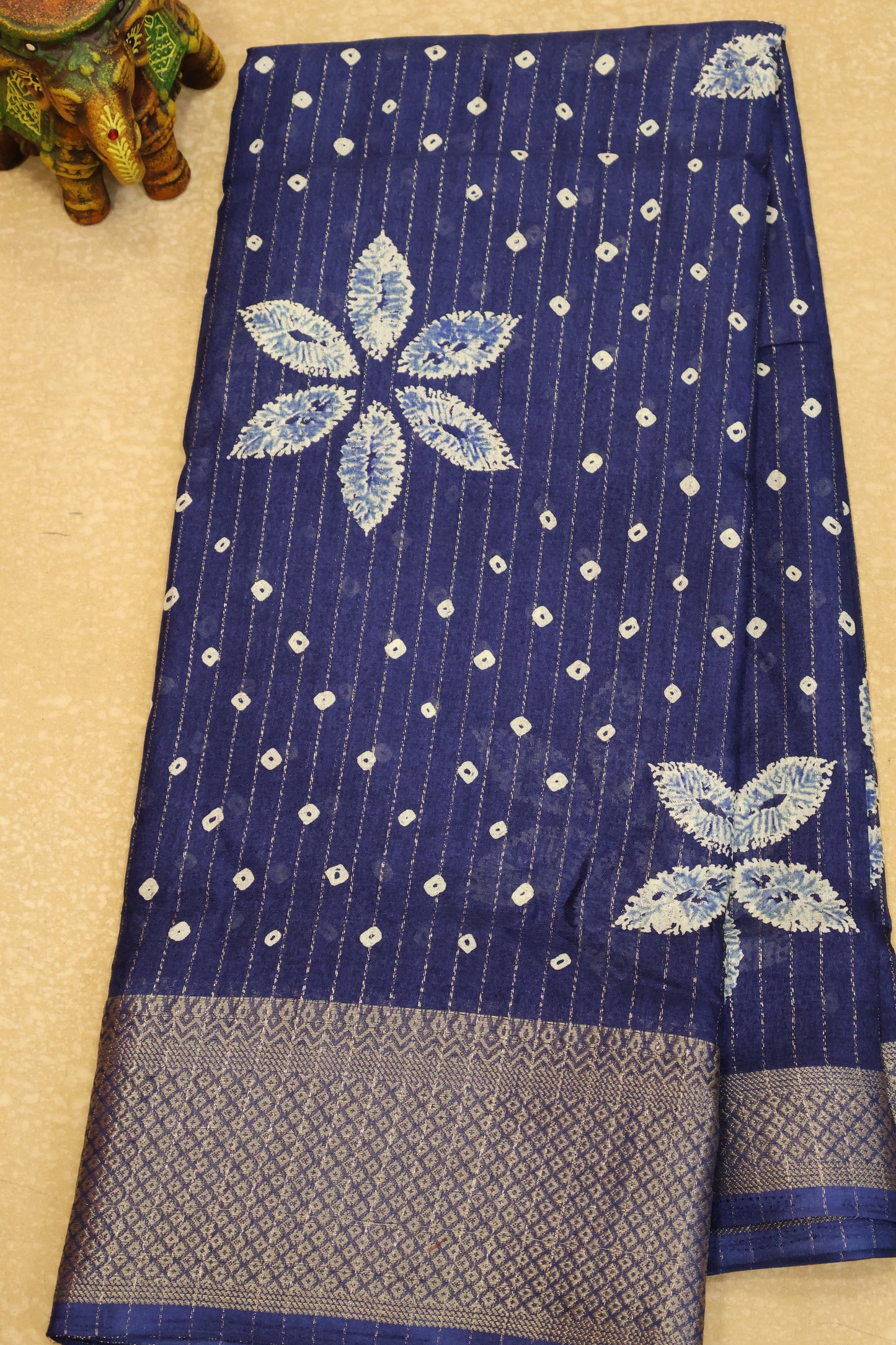 Dola Silk Saree Zari Lines-Blue