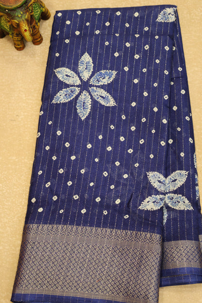 Dola Silk Saree Zari Lines-Blue