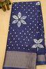 Dola Silk Saree Zari Lines-Blue thumbnail
