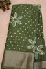 Dola Silk Saree Zari Lines-Olive Green thumbnail