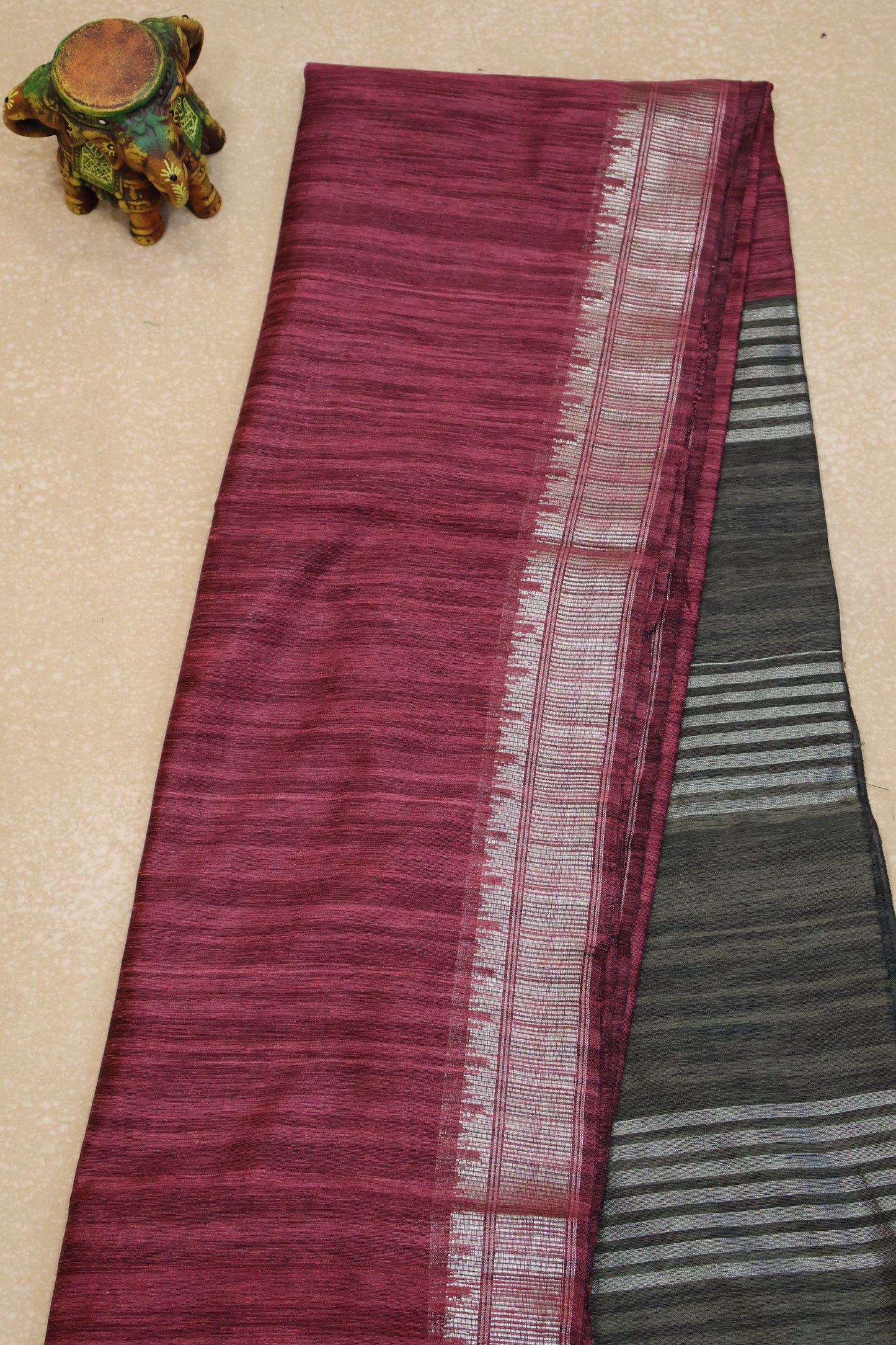 Bhagalpur Tussar Saree-Pink