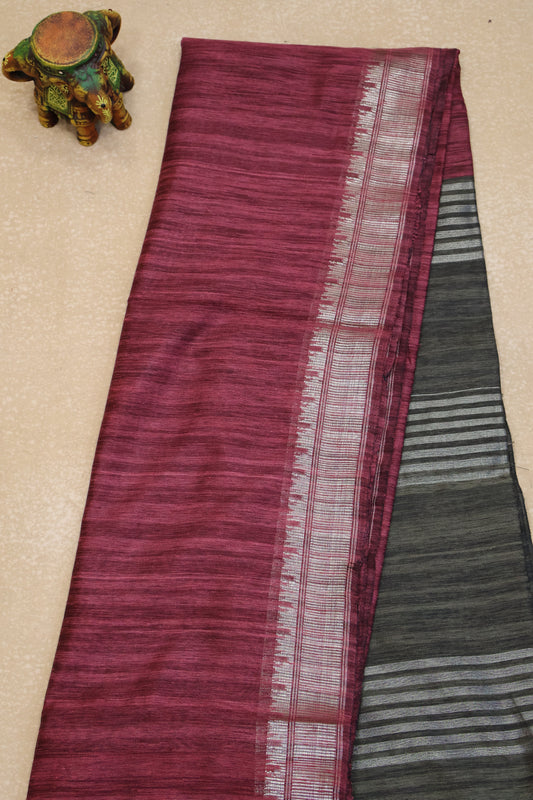 Bhagalpur Tussar Saree-Pink