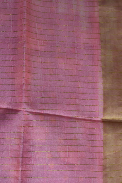 Pure Tussar Saree - Light Blue Pichwai Body