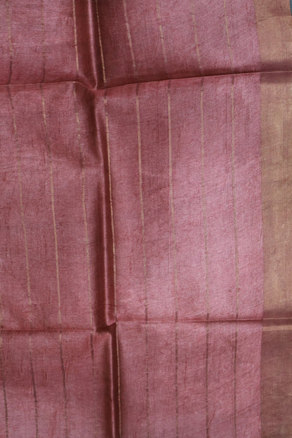 Pure Tussar Saree - Light Green Checks