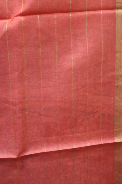 Pure Tussar Saree - Light Blue Checks