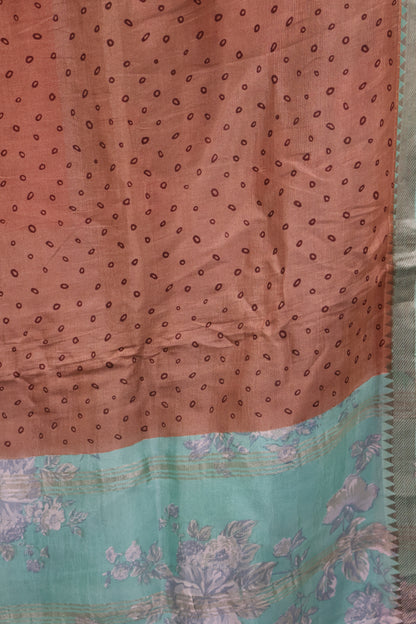 Pure Tussar Saree - Light Brown