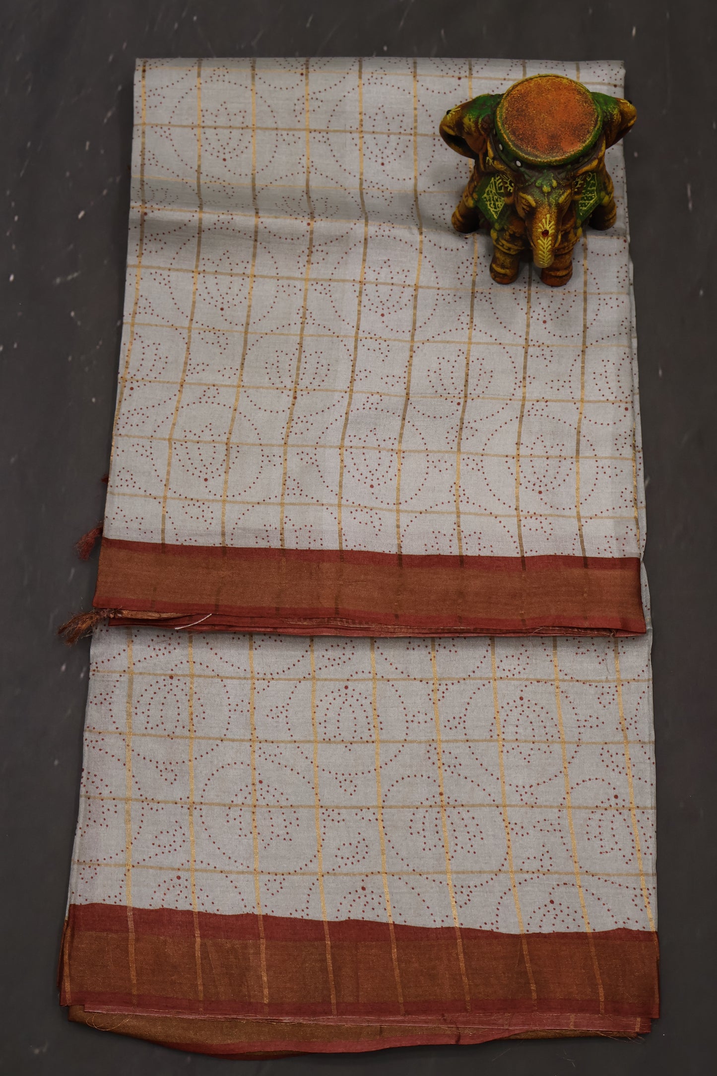 Pure Tussar Saree - Greyish Sky Blue