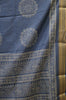 Dola Silk Saree Kolam Print - Peacock Blue thumbnail