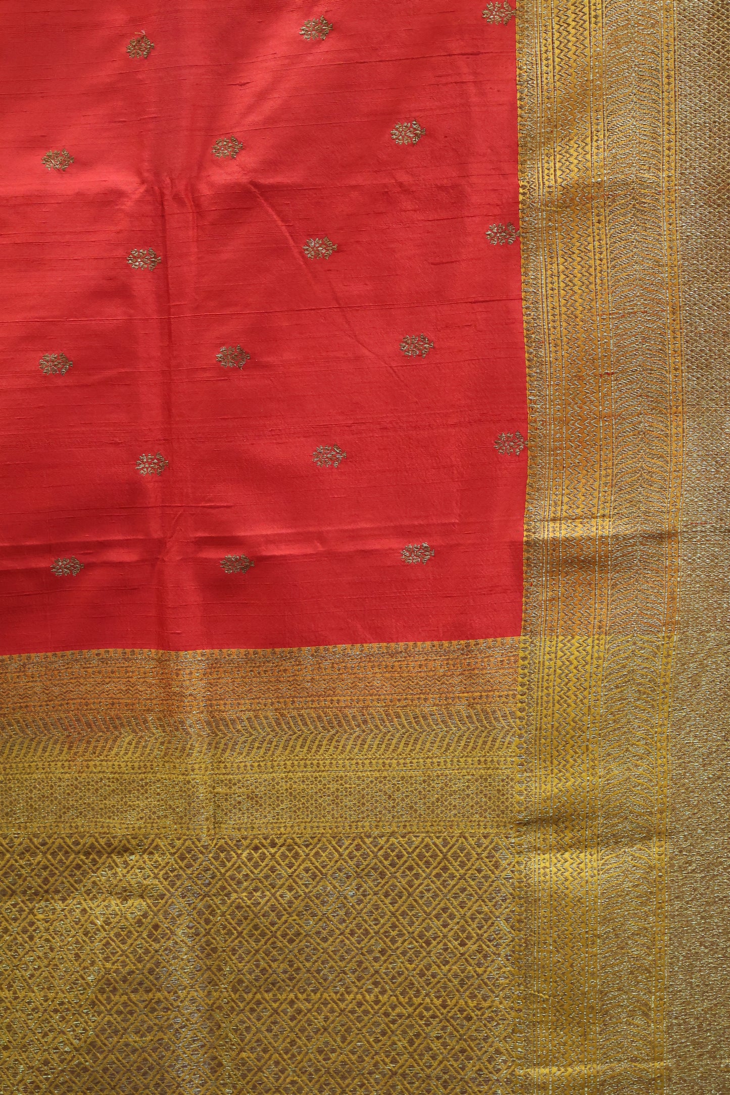 Semi Raw Silk Saree - Red