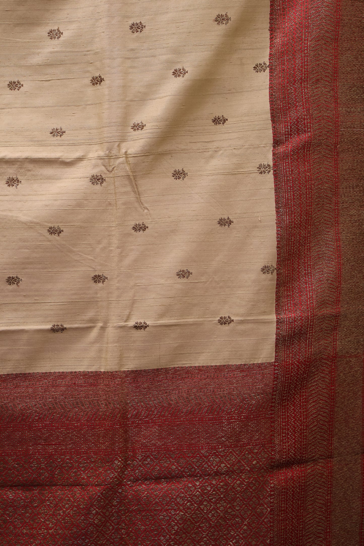 Semi Raw Silk Saree - Light Pale Orange