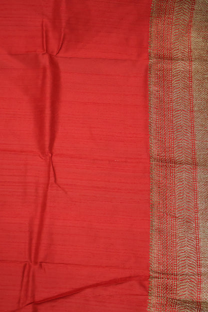 Semi Raw Silk Saree - Light Pale Orange