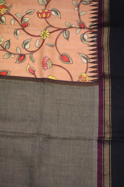 Pure Tussar Saree - Pale Orange