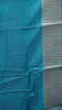 Dola Silk Saree Floral Print-Rama Blue thumbnail