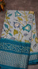 Dola Silk Saree Floral Print-Rama Blue thumbnail
