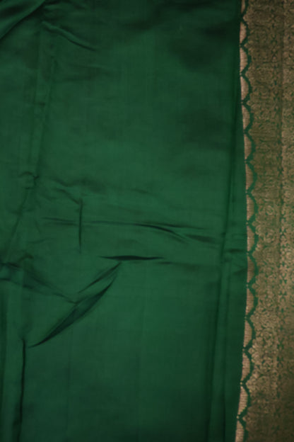 Pure Banarasi Saree Chiniya Silk -Green Dot Roses