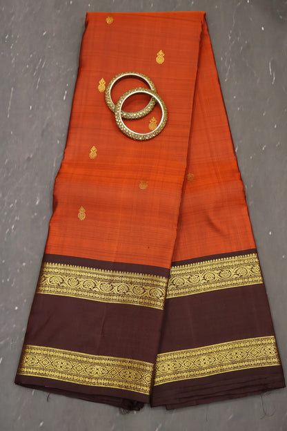 Pure Kanjivaram Saree -Honey Retapet Border